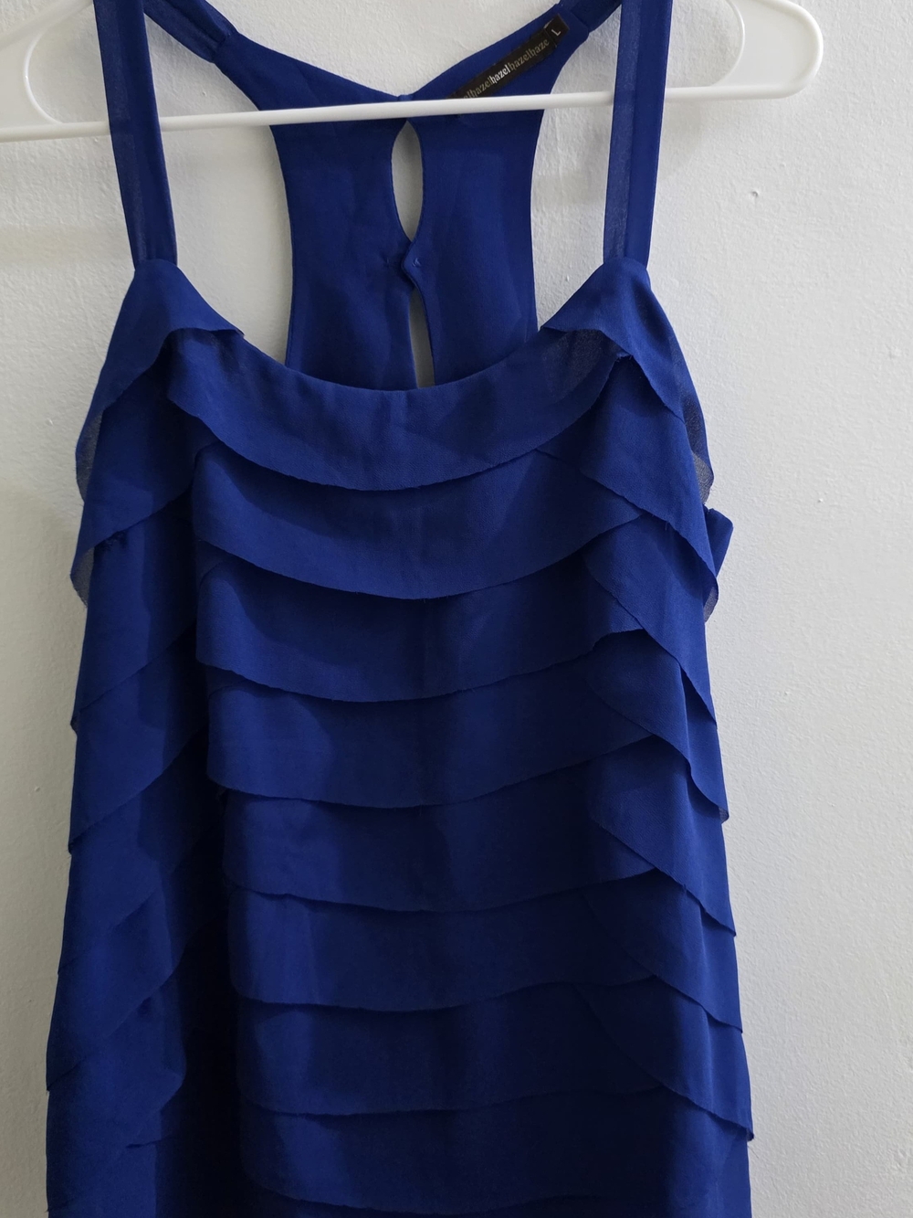 hazel Royal Blue Layered Ruffle Racerback Cami - Picture 2 of 4